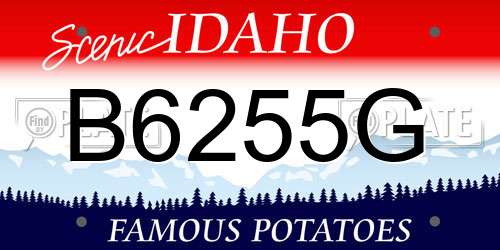 B6255G Idaho License Plate
