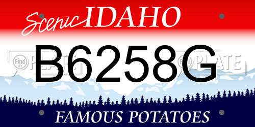 B6258G Idaho License Plate