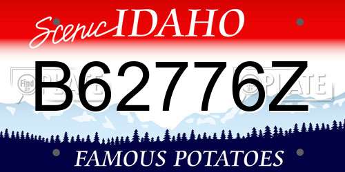 B62776Z Idaho License Plate