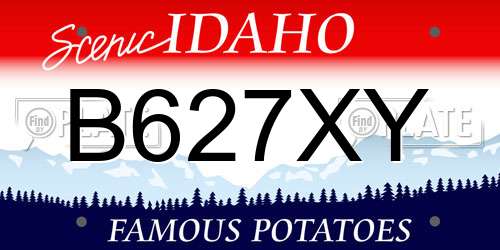 B627XY Idaho License Plate