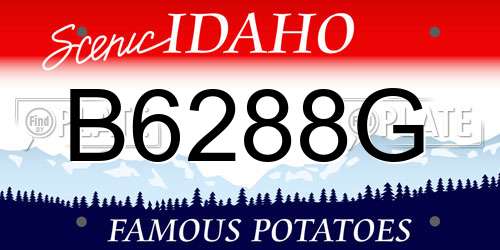 B6288G Idaho License Plate