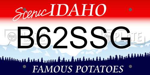 B62SSG Idaho License Plate
