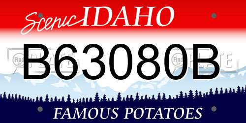 B63080B Idaho License Plate