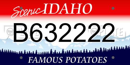 B632222 Idaho License Plate