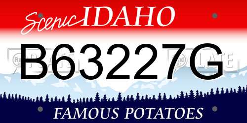 B63227G Idaho License Plate