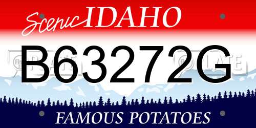 B63272G Idaho License Plate