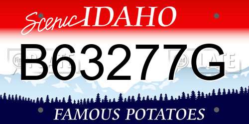 B63277G Idaho License Plate