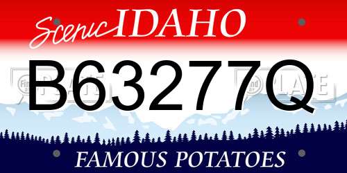 B63277Q Idaho License Plate