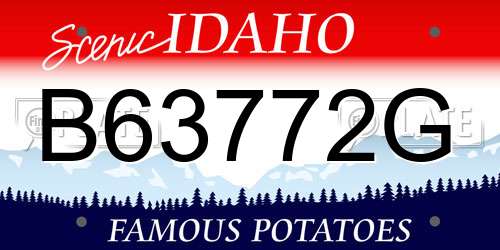 B63772G Idaho License Plate