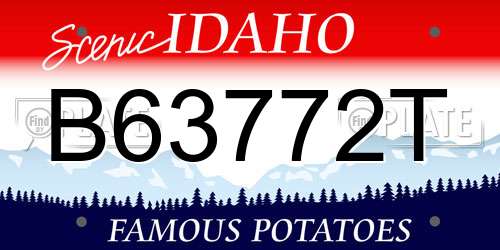 B63772T Idaho License Plate