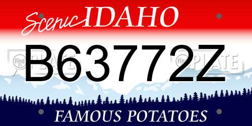 B63772Z Idaho License Plate