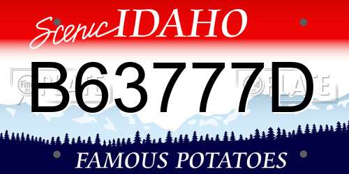 B63777D Idaho License Plate