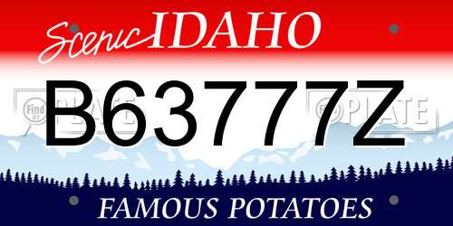 B63777Z Idaho License Plate