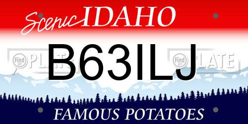 B63ILJ Idaho License Plate