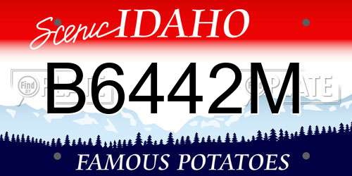 B6442M Idaho License Plate