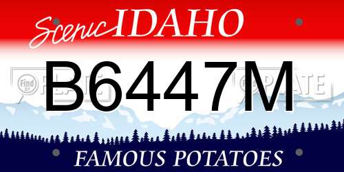 B6447M Idaho License Plate