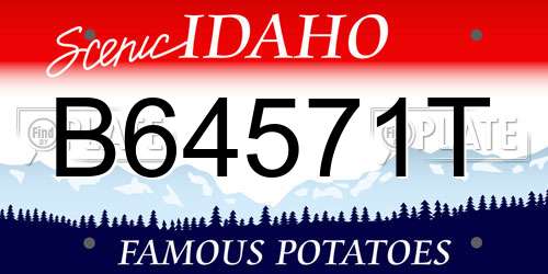 B64571T Idaho License Plate