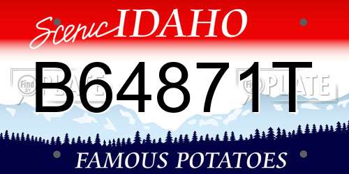 B64871T Idaho License Plate