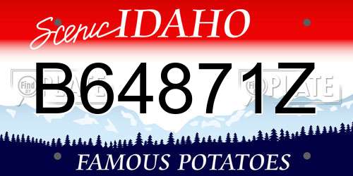B64871Z Idaho License Plate