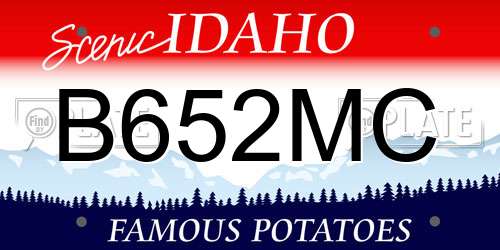 B652MC Idaho License Plate