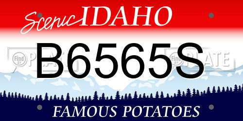 B6565S Idaho License Plate