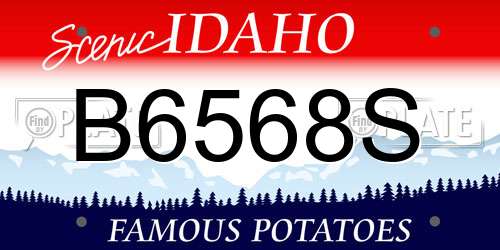 B6568S Idaho License Plate