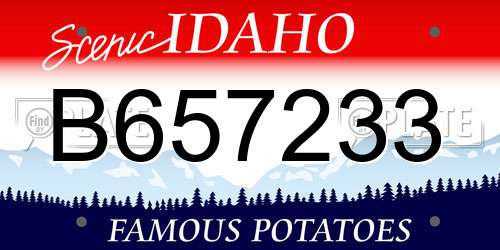 B657233 Idaho License Plate