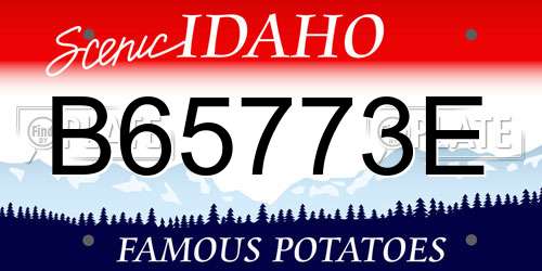 B65773E Idaho License Plate