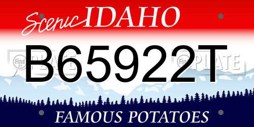 B65922T Idaho License Plate