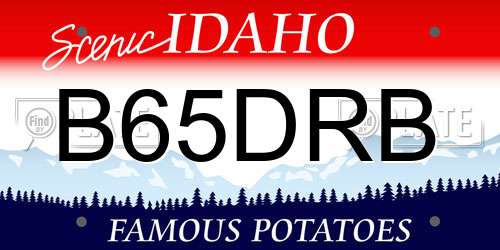 B65DRB Idaho License Plate