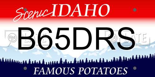 B65DRS Idaho License Plate