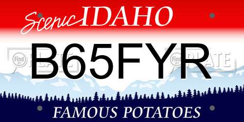 B65FYR Idaho License Plate