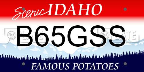 B65GSS Idaho License Plate