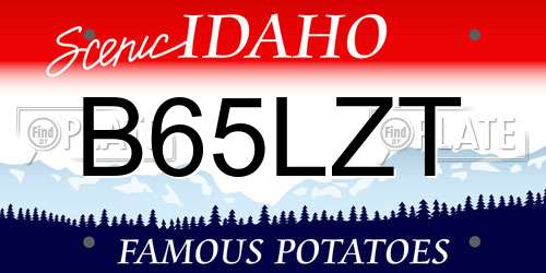 B65LZT Idaho License Plate