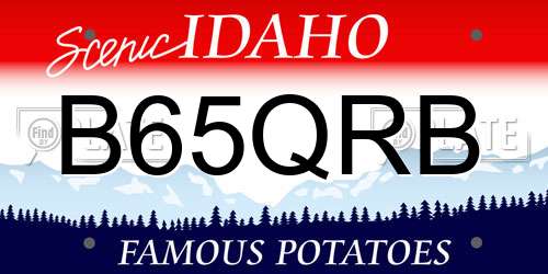 B65QRB Idaho License Plate