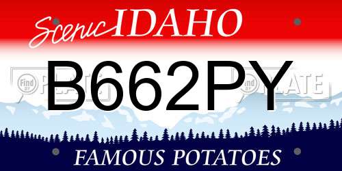 B662PY Idaho License Plate