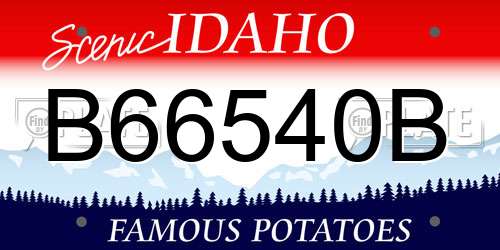 B66540B Idaho License Plate