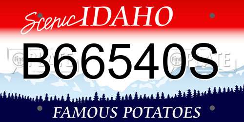 B66540S Idaho License Plate