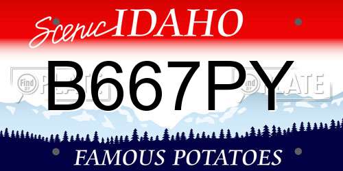 B667PY Idaho License Plate