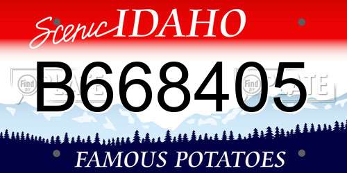 B668405 Idaho License Plate