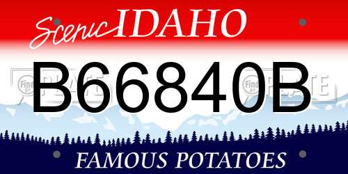 B66840B Idaho License Plate