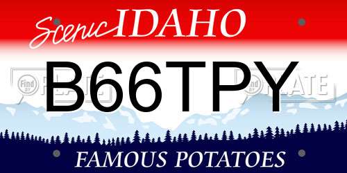 B66TPY Idaho License Plate
