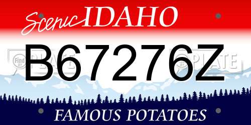B67276Z Idaho License Plate