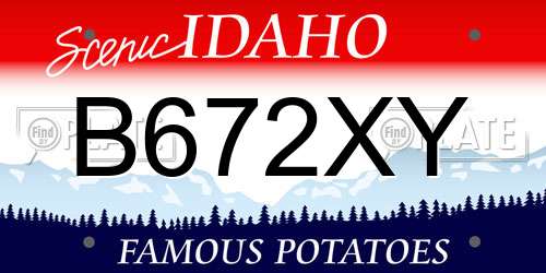 B672XY Idaho License Plate