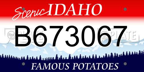 B673067 Idaho License Plate