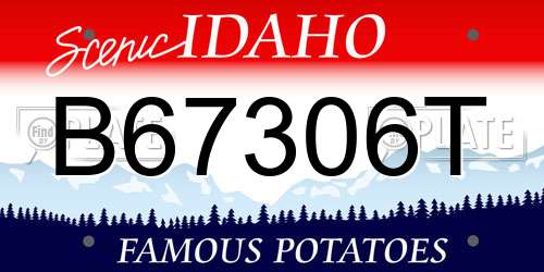 B67306T Idaho License Plate