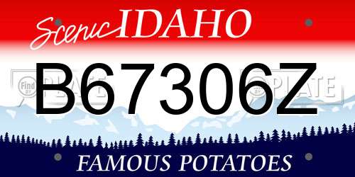 B67306Z Idaho License Plate