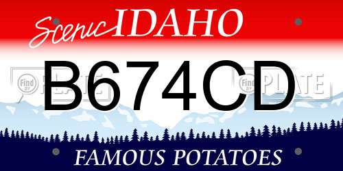 B674CD Idaho License Plate