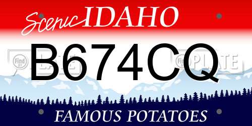 B674CQ Idaho License Plate
