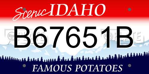 B67651B Idaho License Plate